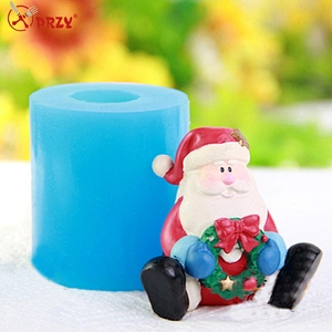 Santa Claus with garlands 3d silicone soap molds silicone molds for soap handmade Christmas silicone mould