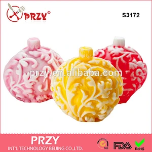 S3172 handmade craft molding christmas bell silicone soap mold round bell ball for christmas