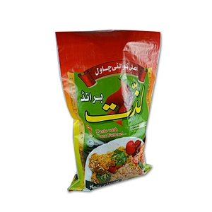 Customized red packing pp woven fabric plastic durable 25kg packing rice bag
