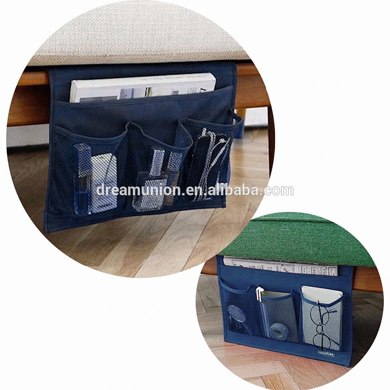Home Bedside Pocket Bed Organizer Hanging Bag Phone Holder Book Magazine Storage