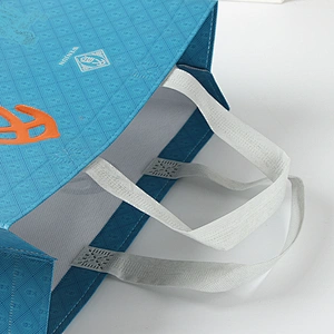 Blue supermarket non-woven fabric cloth standard size shopping bag