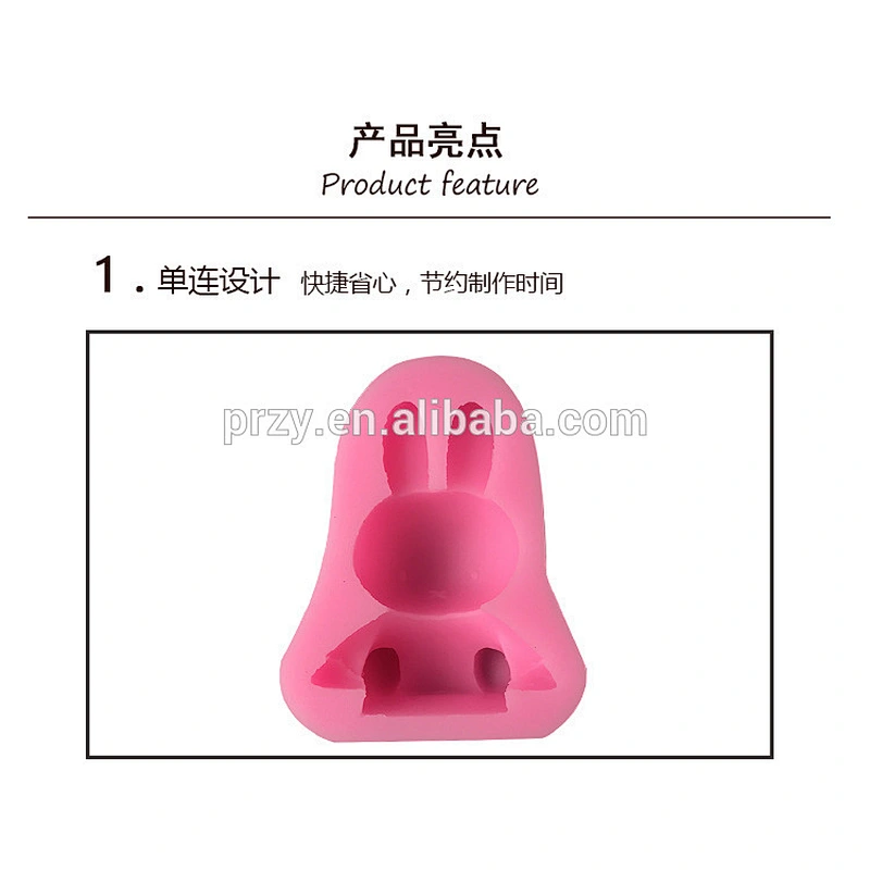 PRZY 2018 new rabbit 2d silicone soap mold food grade handmade soap mould silicone candle mold