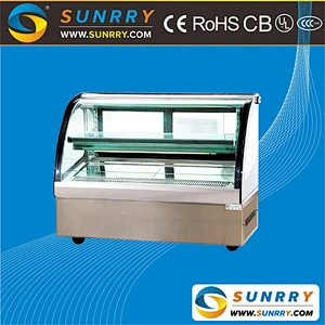Counter Top 2 Shelves Bakery Cold Cake Display Showcase and Cake Display Fridge