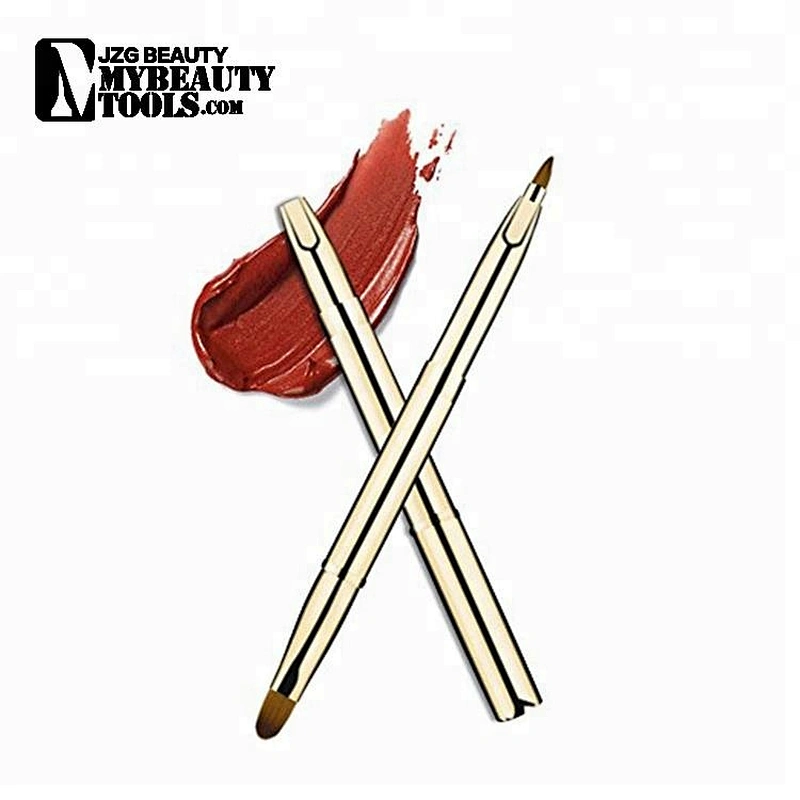 Mini no label empty slim retractable lipstick tube kit makeup brush set distributors package bottom labels logos