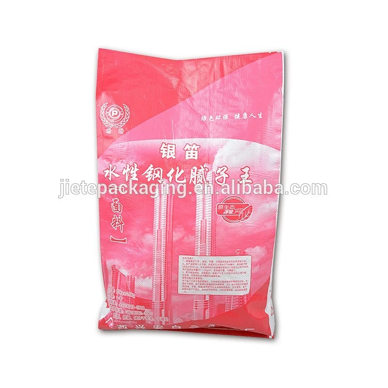 Red printed high quality custom pp woven cement, putty powder bag