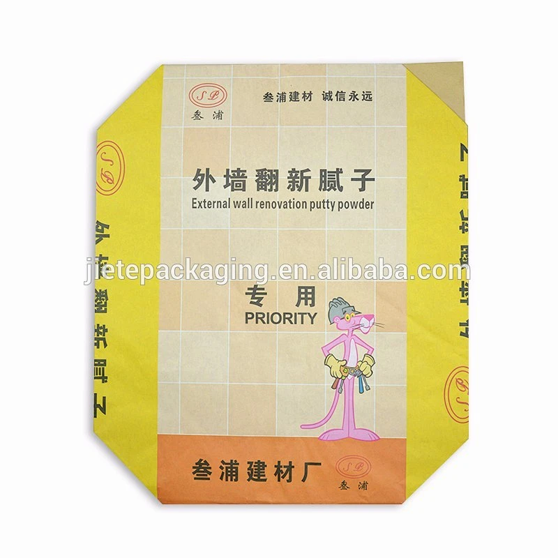 new design flexo, gravure, offset printing kraft paper bag for putty, cement