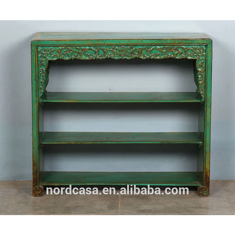 chinese antique reproduction furniture painted shelf cabinet