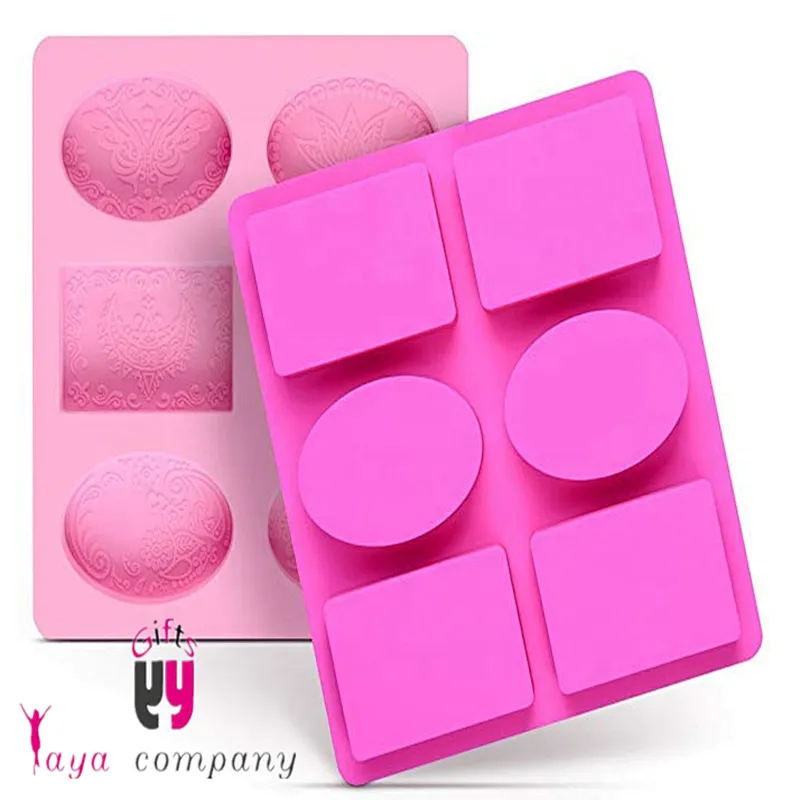 Factory direct selling wholesale Silicone soap molds with round rectangle sharp for soap molds