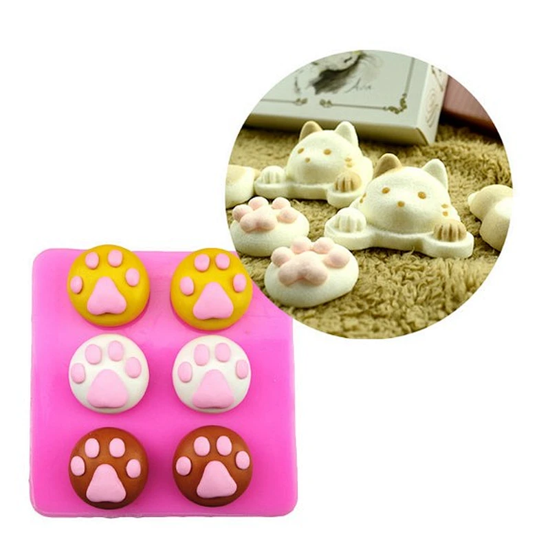 F3025 Cute Cat Scratch Marshmallow coffee export food grade silicone mold silicone mould