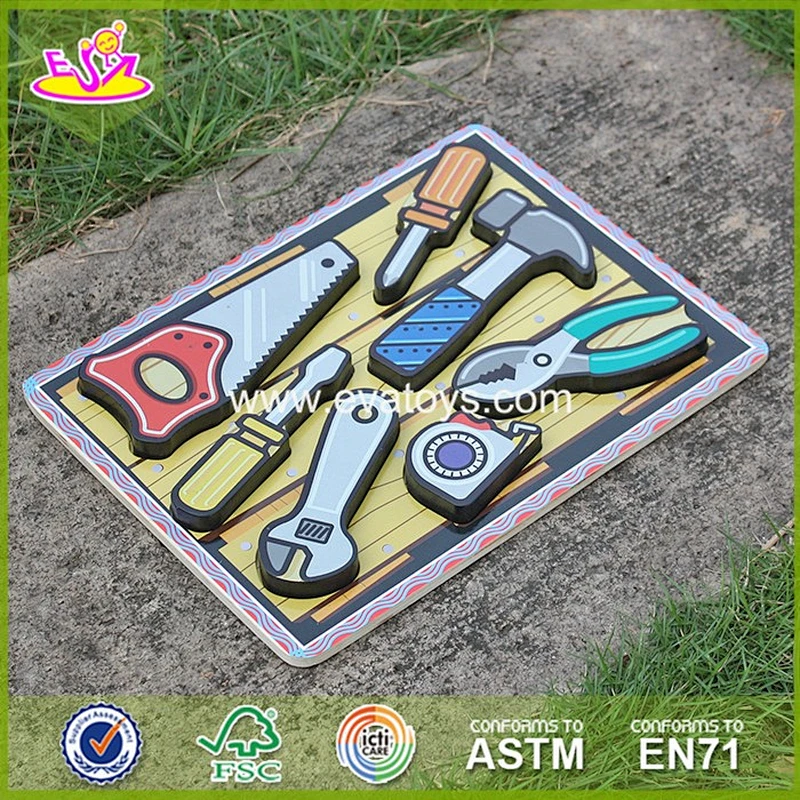 Wholesale cheap kids wooden puzzle toy simple style kids wooden puzzle toy toddler jigsaw bring fun W14D011