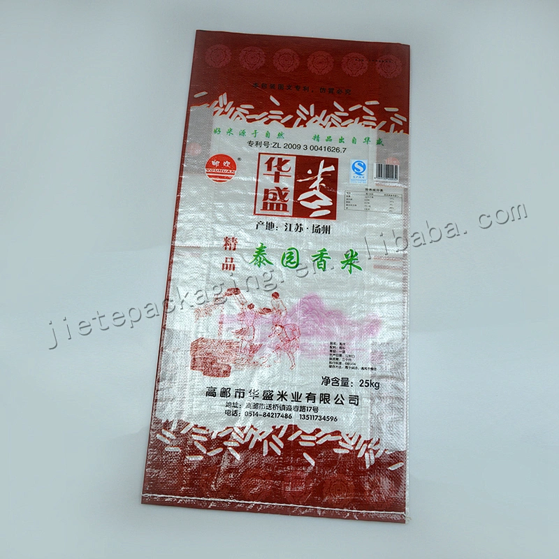Superior quality transparent plastic laminated pp woven 25kg basmati rice packaging bag