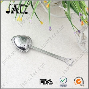 Tea Filter Long Grip Heart Shaped Tea Strainer