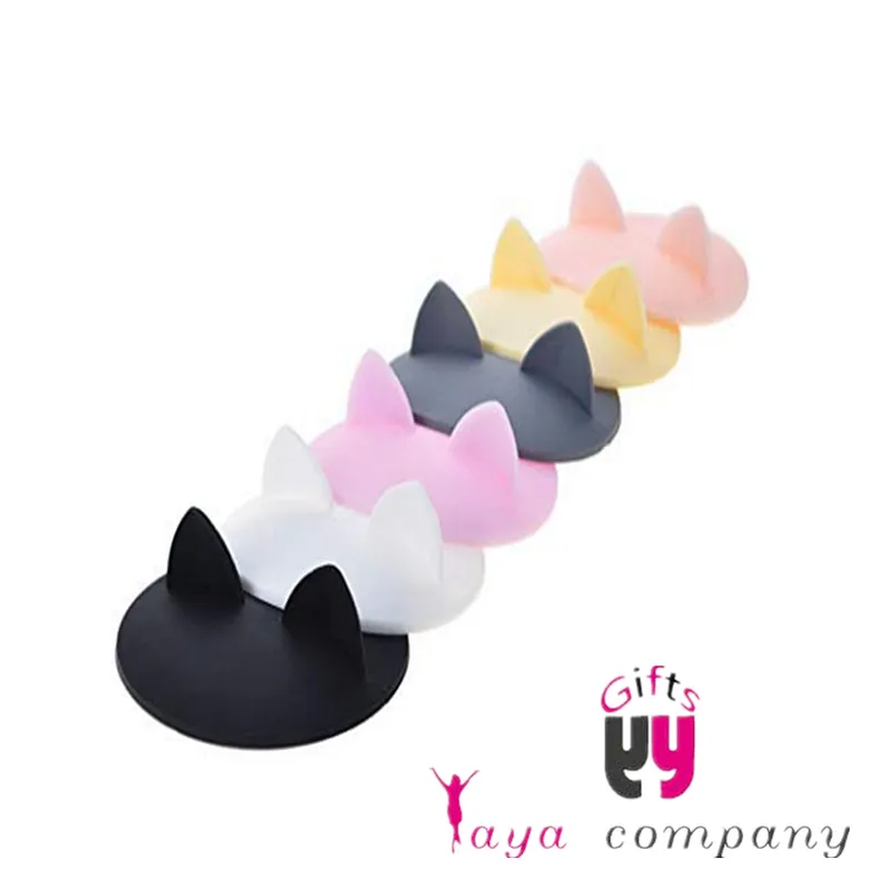 Cute cat ears Silicone FDA Glass coffee lid