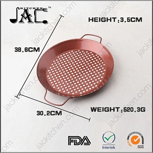 New High Quality Copper Nonstick Round Grill Wok