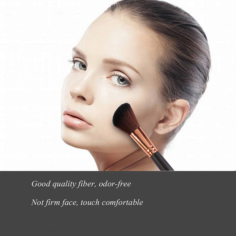 Professional cosmetic tools custom logo makeup brush single angled contour blush brush