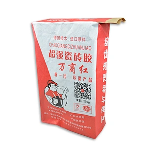 Custom order 20kg bottom square self closes kraft paper valve bag for cement packing