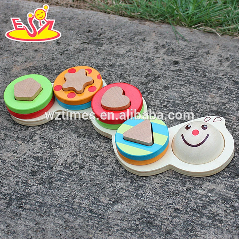 2018 Großhandel Cartoon Holzspielzeug Stapeln für Babys neues Design Holzspielzeug Stapeln für Babys W13D128