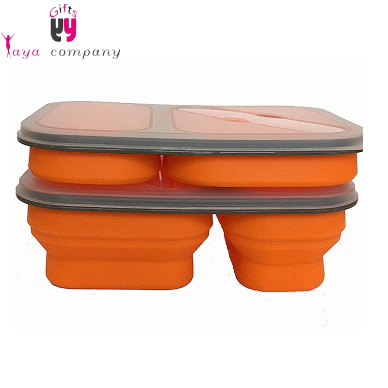 New Arrival Food Container Folding Silicone Lunch Box With Lid