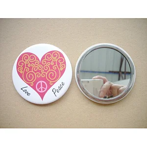 Hot sale promotion gifts custom made round tin button mirror