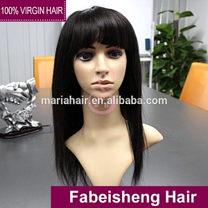 100% virgin human hair front lace wigs and full lace wigs with bangs ,human hair extensions
