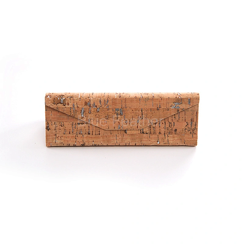 Cork PU Leather Triangle Folding eyeglass sunglass case