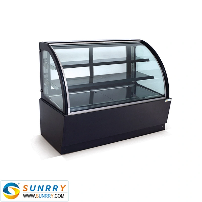 Customized acrylic vertical free standing 2-8'C cold cake display showcase with 3 Layers