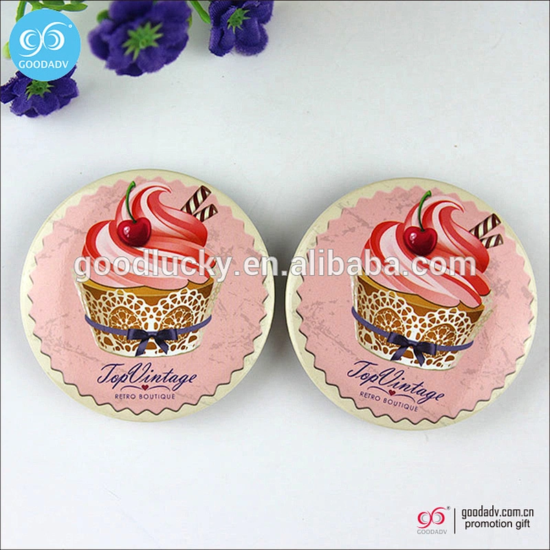 Custom design advertising promotional magnets round tin fridge magnet sticker