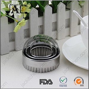 Stainless Steel Round Biscuit Cutter with Fluted Edge