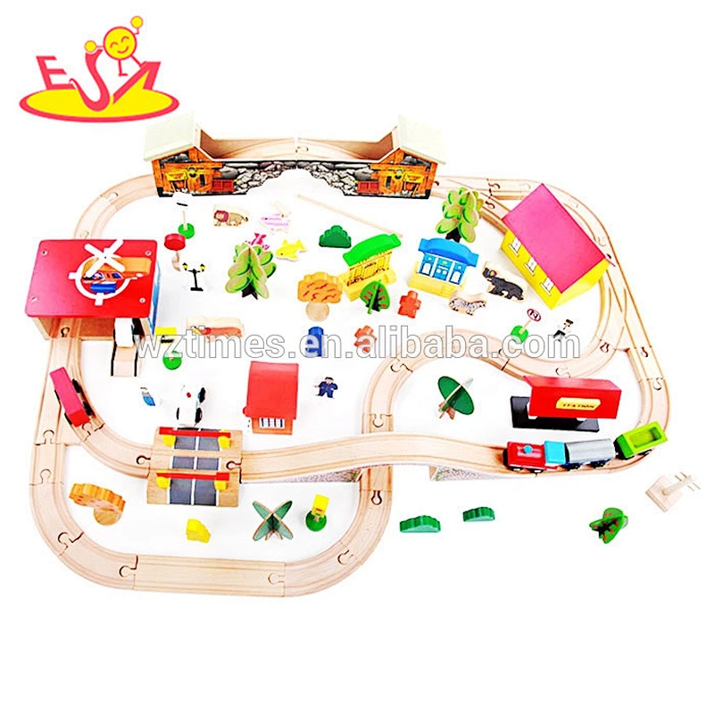 wholesale creative wooden train tracks toy for kids W04C060