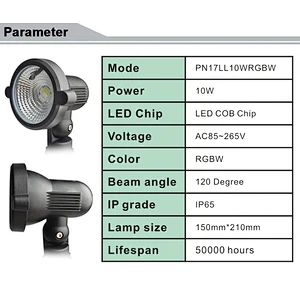 HOTOOK New Product 10W RGBW IP65 Lawn Light Outdoor Landscape Pathway Walkway Yard LED Garden Light For Decoration With Remote