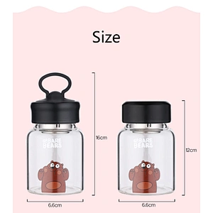 China Housewares Portable 350 ml Glass Cup Wholesale Glass Water Bottle