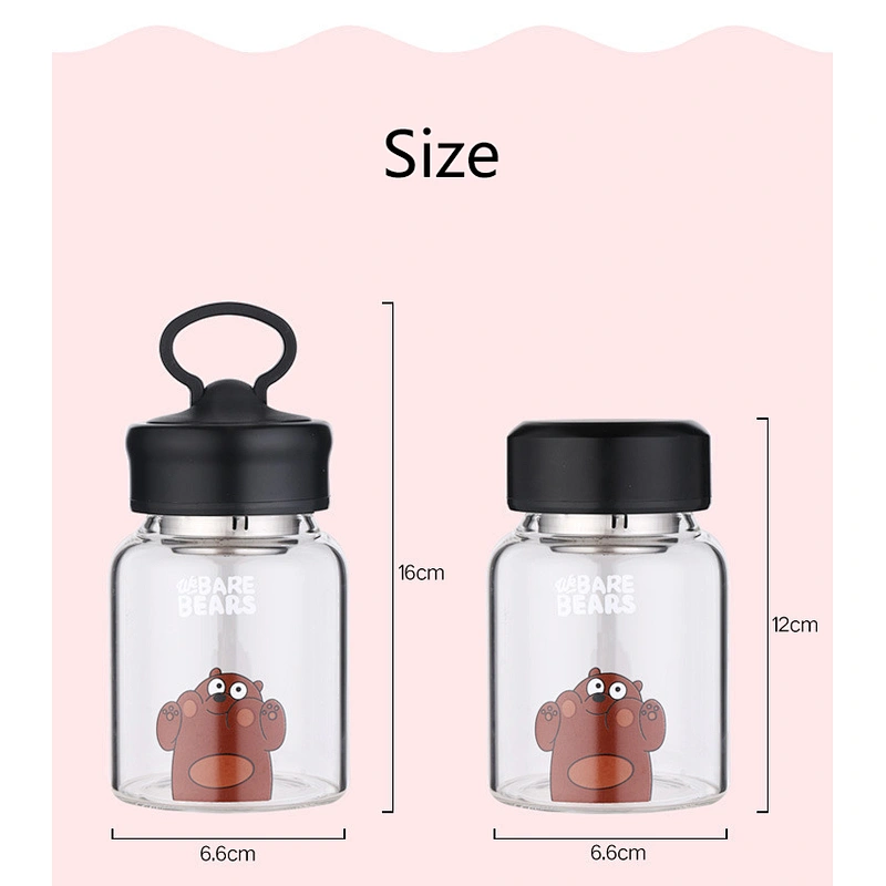 China Housewares Portable 350 ml Glass Cup Wholesale Glass Water Bottle