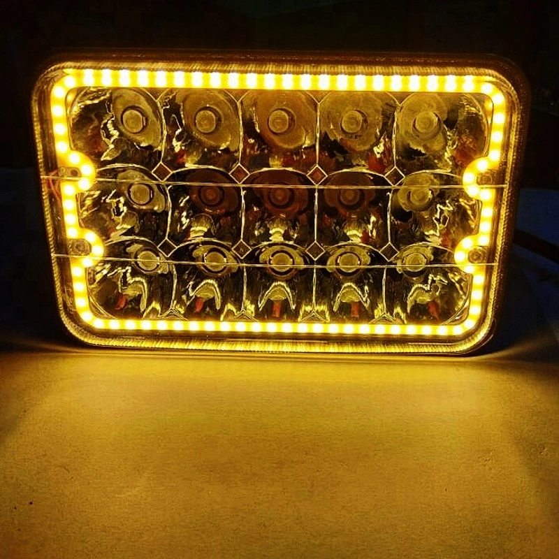 Lightech DOT Truck 45W LED Work Light Red Blue White Yellow Square Angle Eye 4X6 led headlight