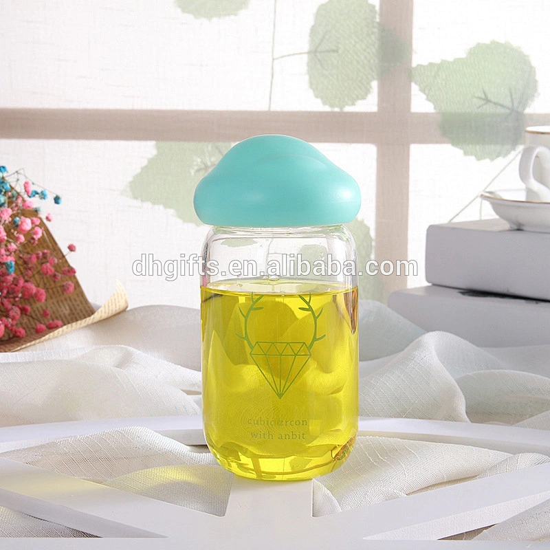 2018 New Product Korea Mushroom Shape Mini Glass Water Drinking Bottle