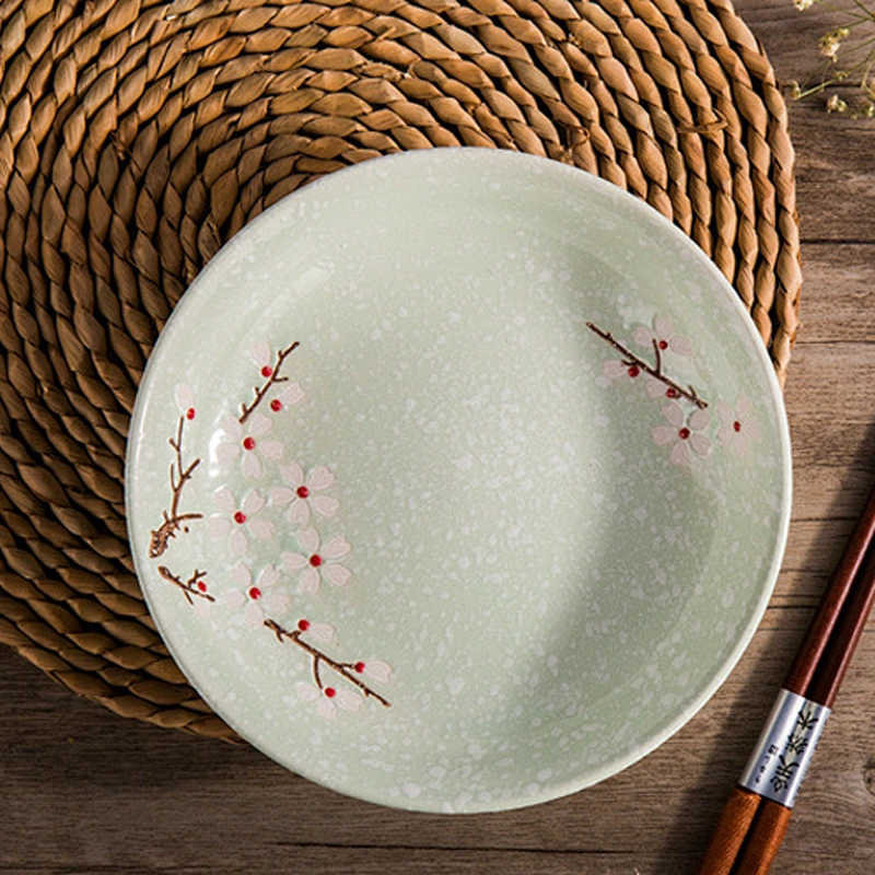 Customized logo Ceramic Plates China Supplier High Quality Tableware Round Shape 7
