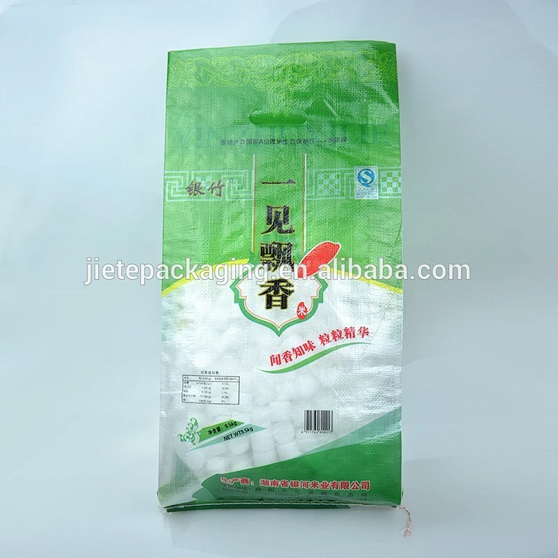 high quality recyclable material colorful printing PP woven bag, sack for 25kg flour, rice packaging with handle