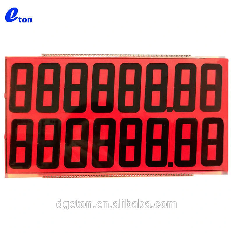 custom size segment 16 digit 7 segment LCD display for fuel dispenser