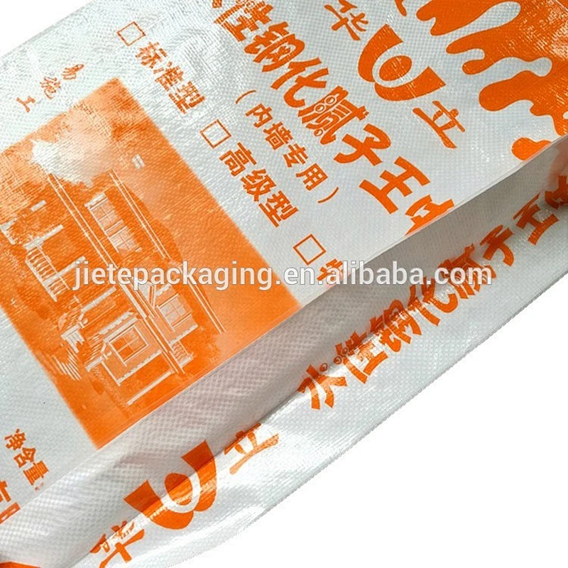 BOPP laminated and printed putty powder PP woven valve bag, valve port bag easy filling