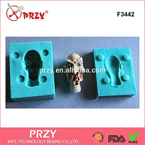 F3442 3D FACE WITCH silicone mold for fondant cake decorating mold
