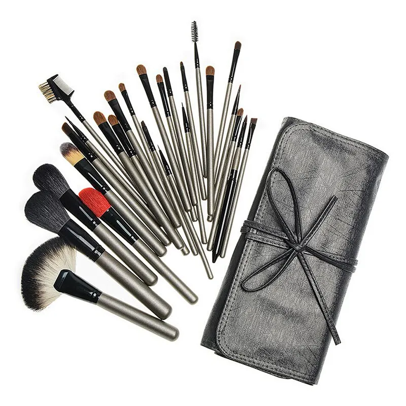 26pcs makeup brushes set cosmetic foundation powder eyeliner eyebrow brush tools with leather case