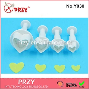 Eco-friendly Y030 plastic heart fondant mold