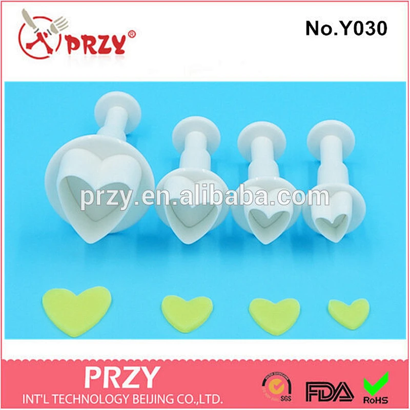 Eco-friendly Y030 plastic heart fondant mold