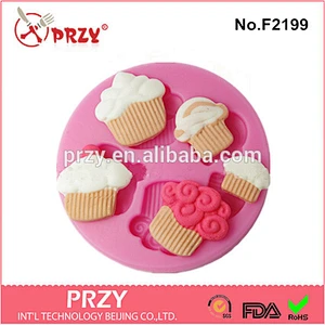F2199 przy cupcake ice cream silicone molds for concrete