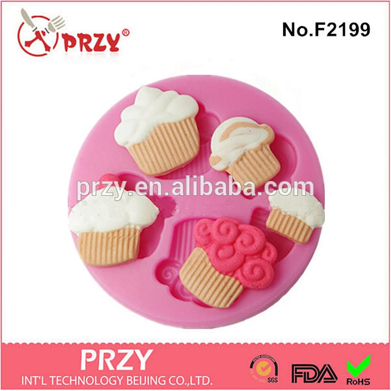 F2199 przy cupcake ice cream silicone molds for concrete