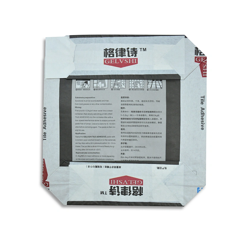 High quility kraft paper valve bag for cement, putty powder packaging bag 20kg