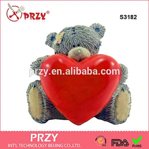 S3182 3d Soap Teddy Bear with Big Heart 3d Souvenir Soap Mold 3d Silicone Soap Mold Teddy Bear Gift for Girlfriend Teddy Bear