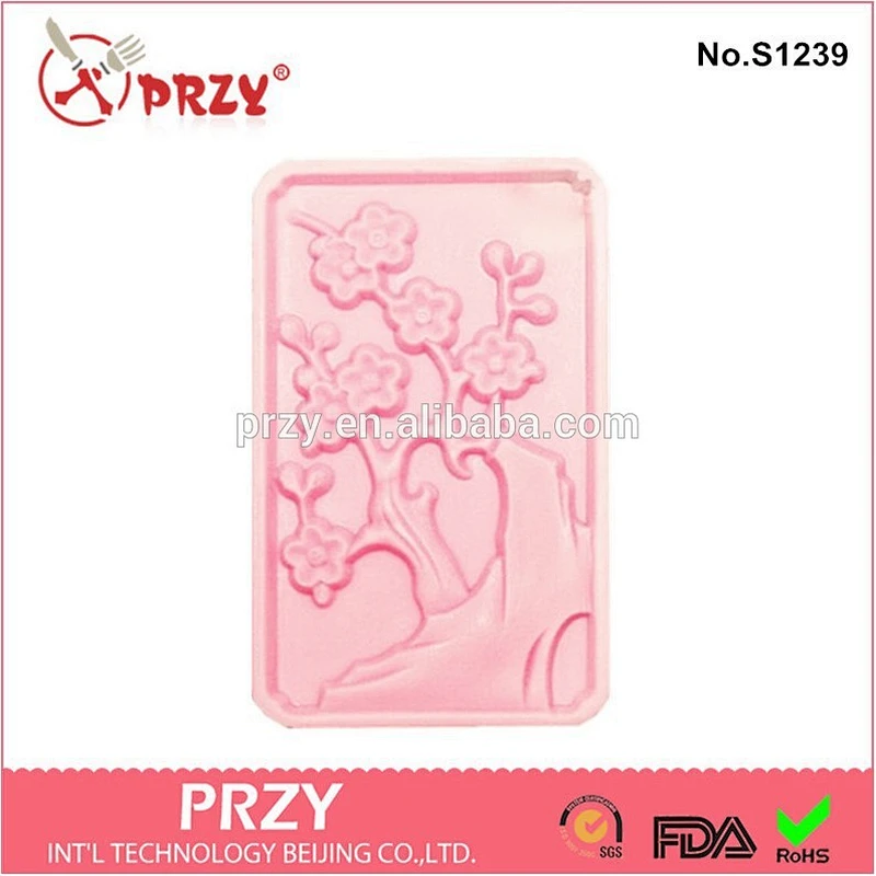 Plum Blossoms Flower Soap Mould ,Flexible Silicone Cookie Mold Wholesale