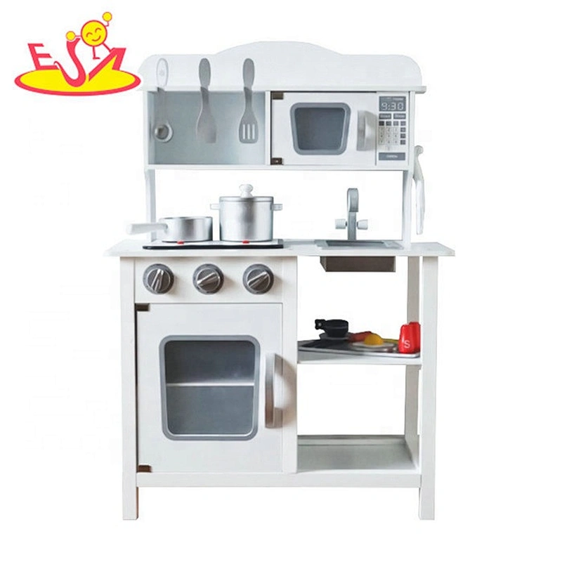 2019 Newly released electronic stove wooden toy kitchen set for kids W10C045