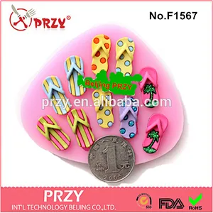 2015 hotsale decorative multi shapes slippers silicone resin mold