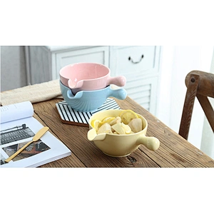 Lovely Korean style glazed bowls vegetable salad bowls with household handles